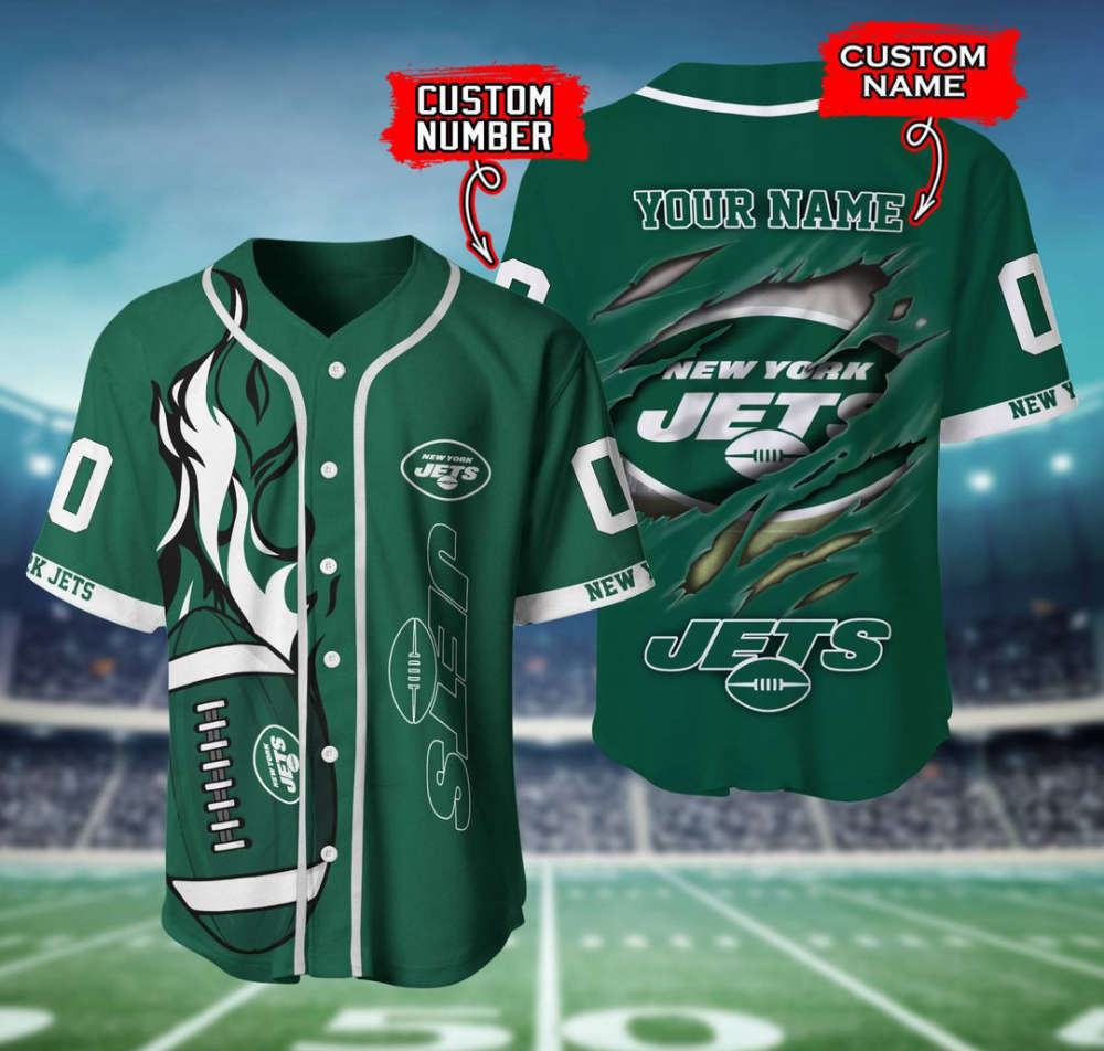 New York Jets Personalized Baseball Jersey Fan Gifts - lylyprint.com