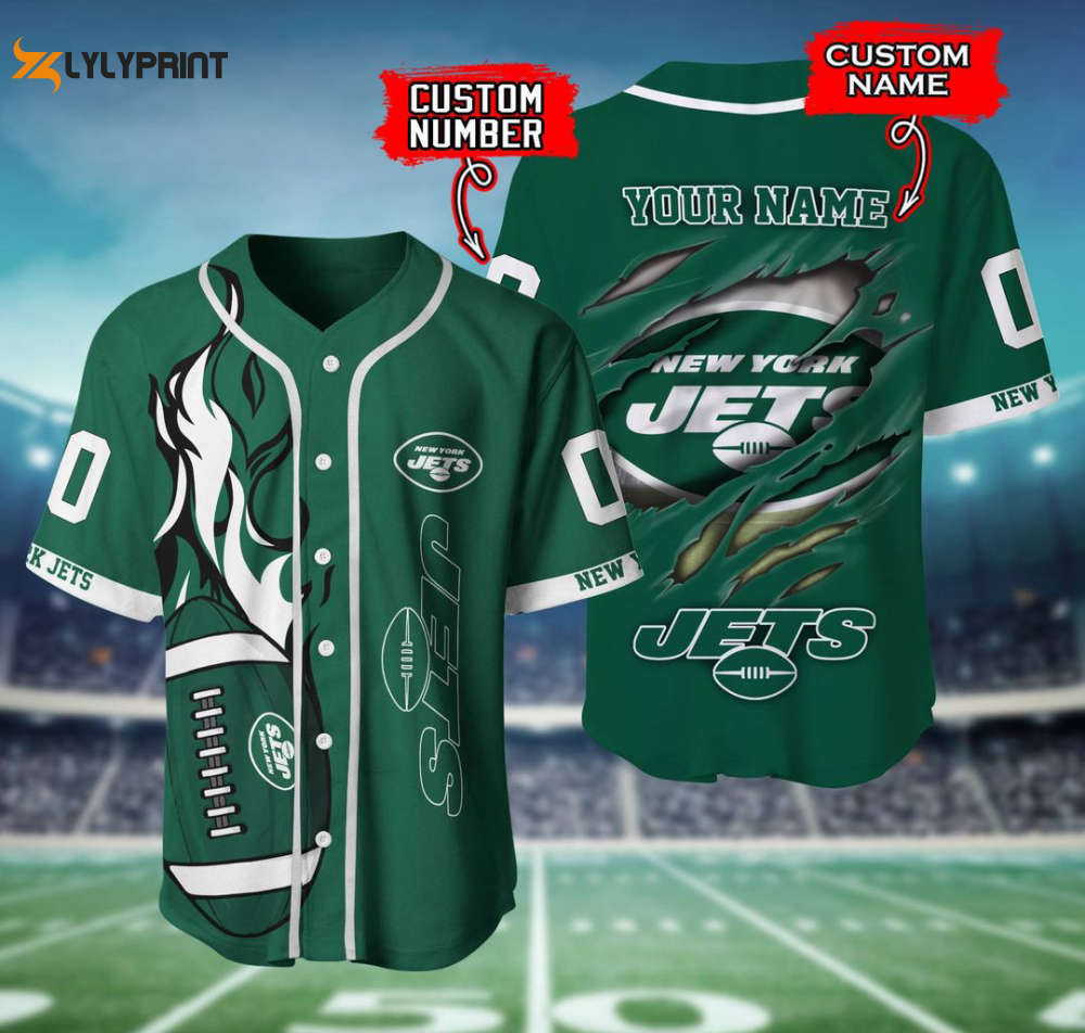 New York Jets Personalized Baseball Jersey Fan Gifts - lylyprint.com