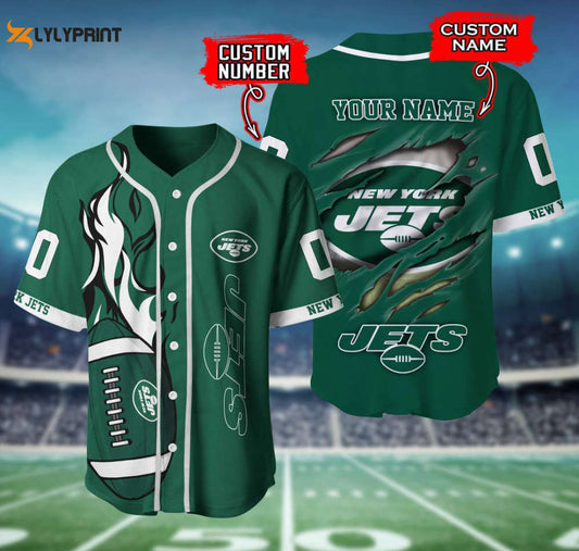 New York Jets Personalized Baseball Jersey Fan Gifts - lylyprint.com