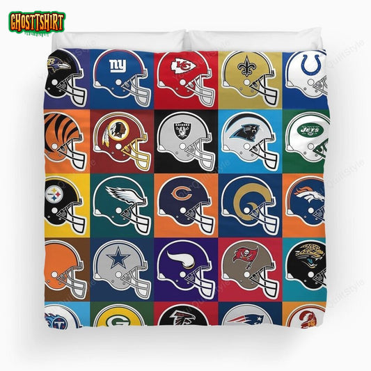 Nfl American Football Teams Helmets Bedding Set