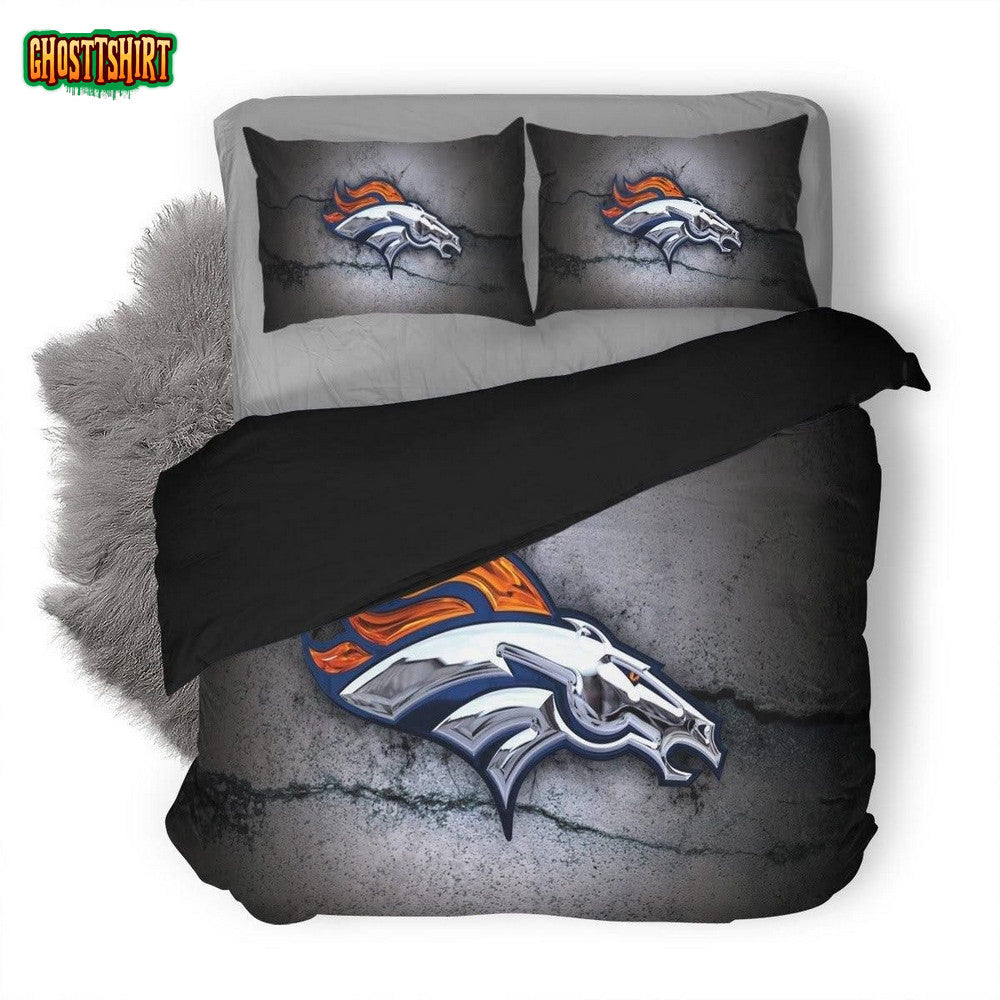 Nfl Denver Broncos Duvet Cover Bedding Set Ver 1
