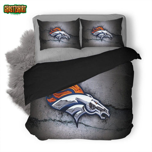 Nfl Denver Broncos Duvet Cover Bedding Set Ver 1