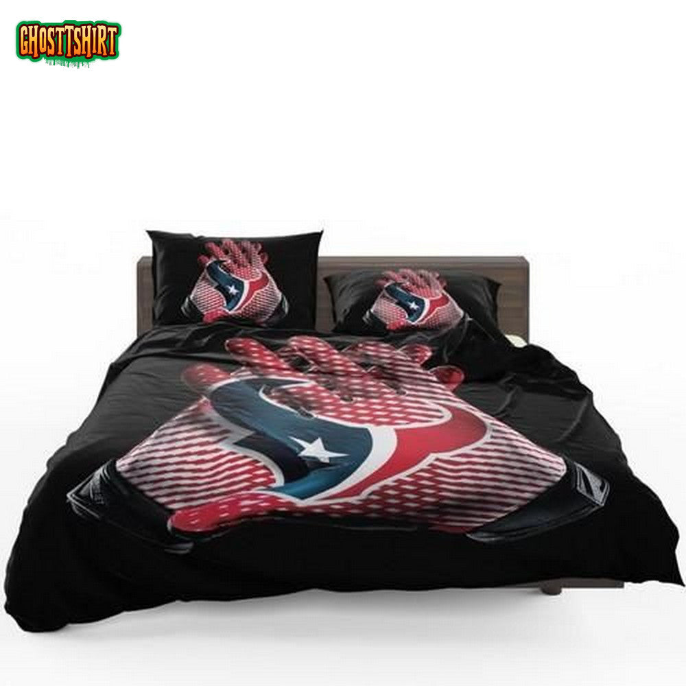 Nfl Houston Texans Football Logo Hands 3D Customize BeddingSet Duvet Cover Bedroom Set