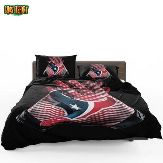 Nfl Houston Texans Football Logo Hands 3D Customize BeddingSet Duvet Cover Bedroom Set