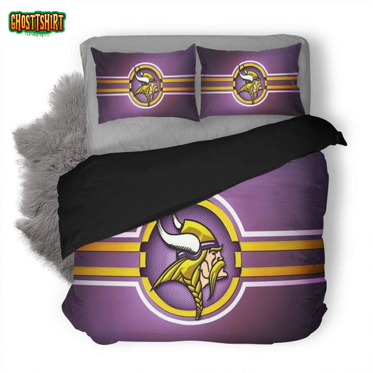 Nfl Minnesota Vikings 3 Duvet Cover Bedding Set