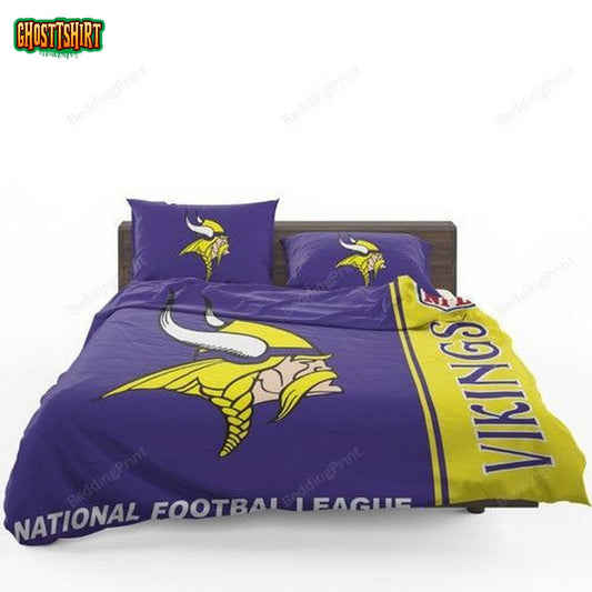 Nfl Minnesota Vikings 3D Duvet Cover Bedding Set