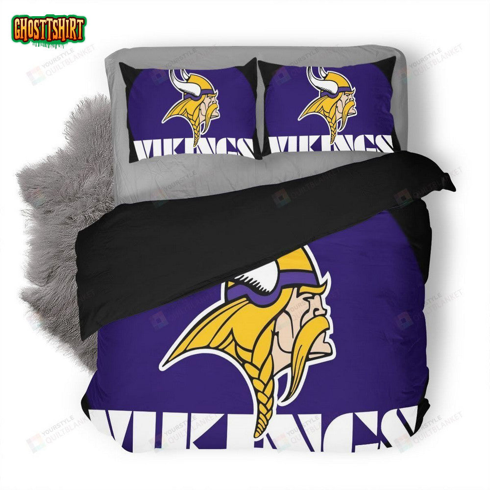 NFL Minnesota Vikings Logo Duvet Cover Bedding Set