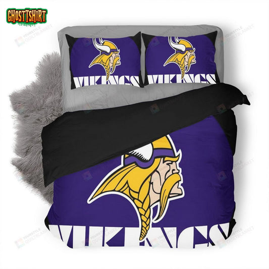 NFL Minnesota Vikings Logo Duvet Cover Bedding Set