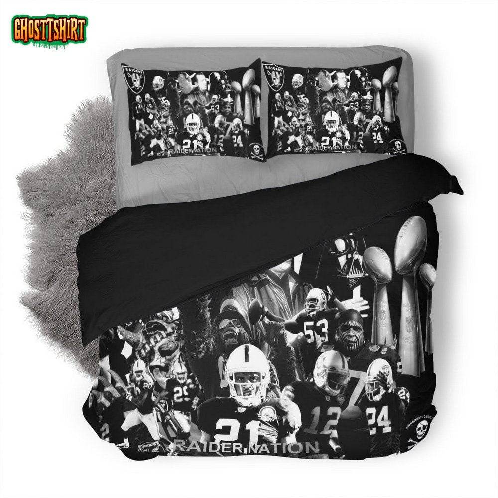 Nfl Oakland Raiders 3D Customized Duvet Cover Bedding Set