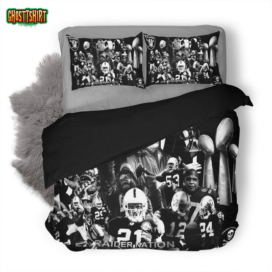 Nfl Oakland Raiders 3D Customized Duvet Cover Bedding Set