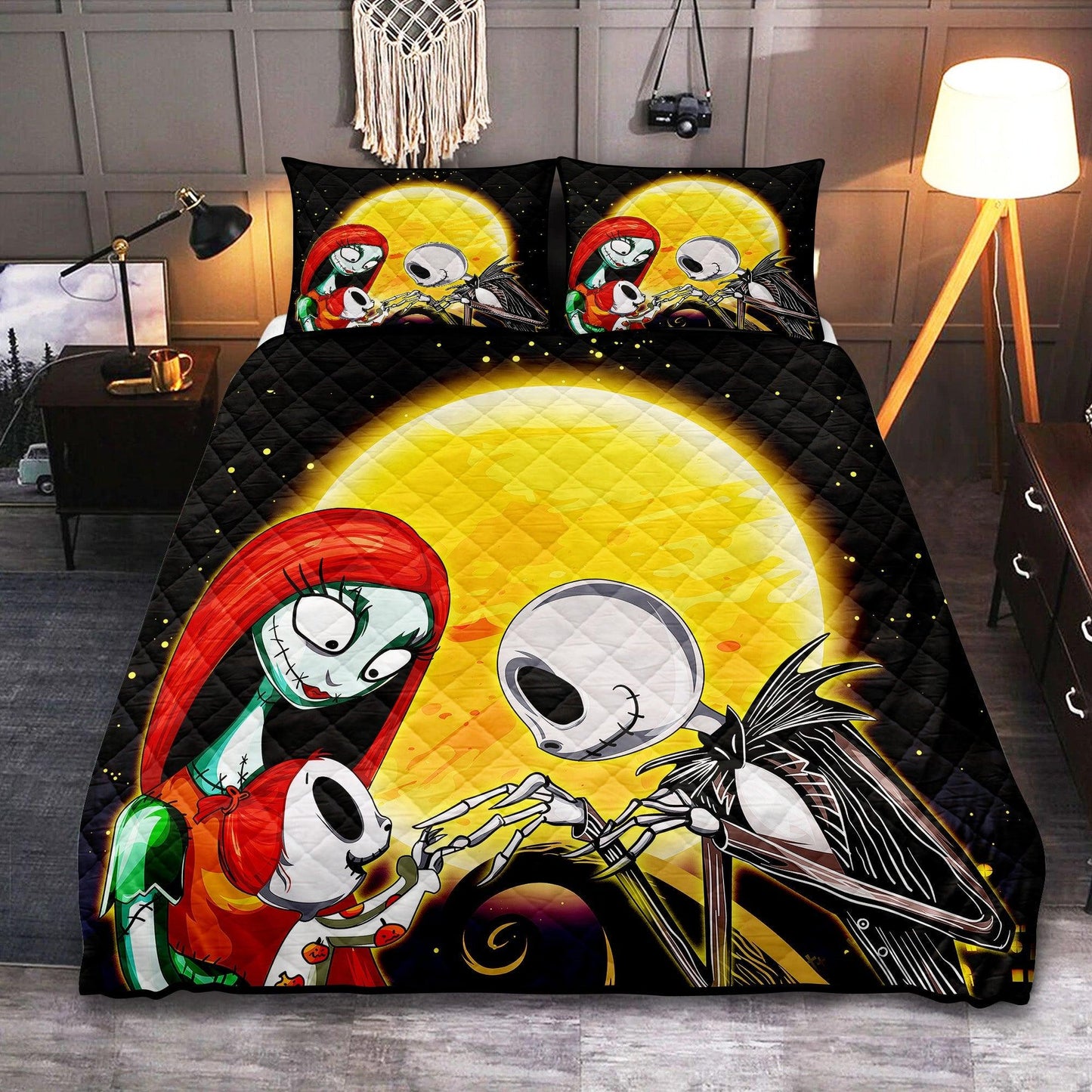 Personalized Nightmare Before Christmas  3-pc Quilt Bedding Set for Family Bedding