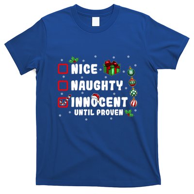 Nice Naughty Innocent Until Proven Gift T-Shirt