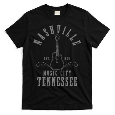 Nashville Tennessee Country Music City Guitar Vintage T-Shirt