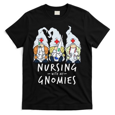 Nursing With My Gnomies Of Nurse Gnome In Scrubs For Women T-Shirt