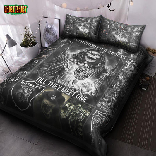Oakland Raiders Halloween Quilt Bed Set