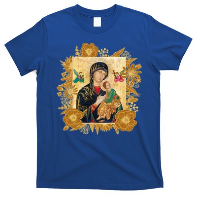 Our Lady Of Perpetual Help Blessed Mother Mary Catholic Icon Gift T-Shirt