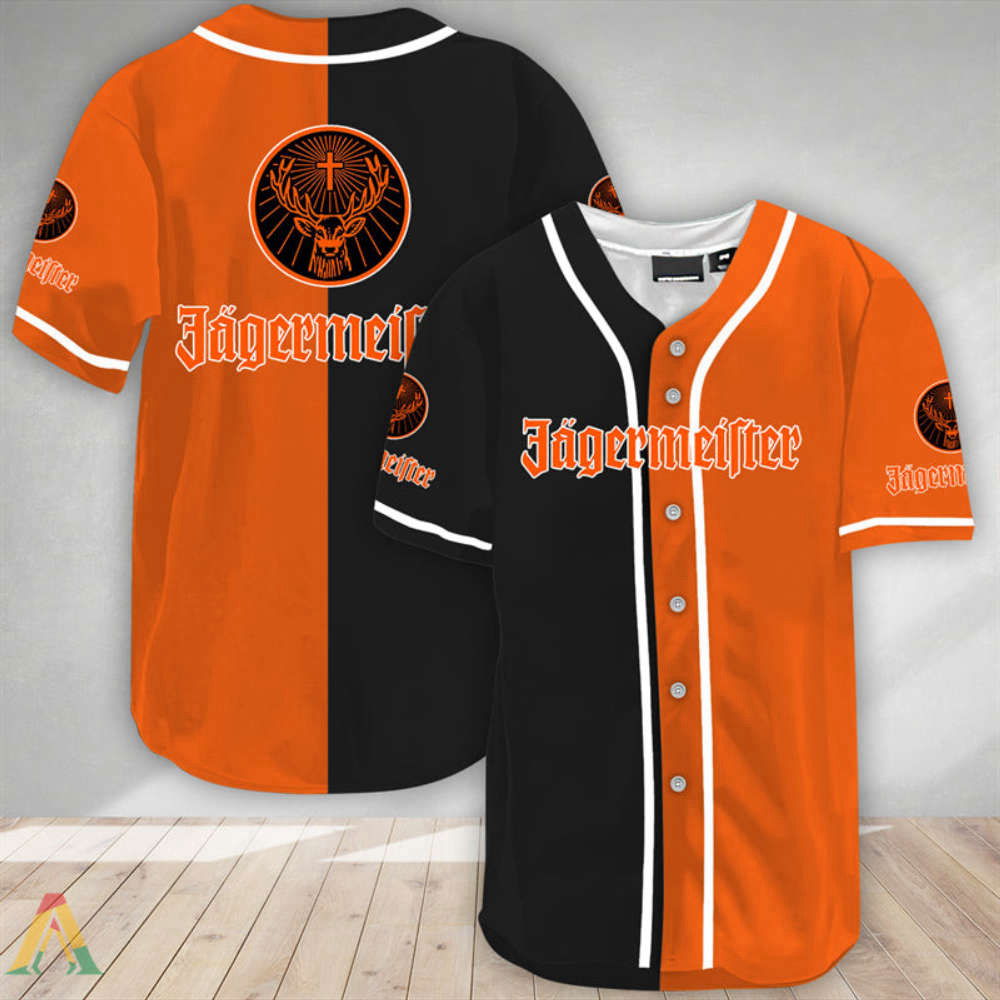 Orange Split Jagermeister Baseball Jersey - Aopprinter