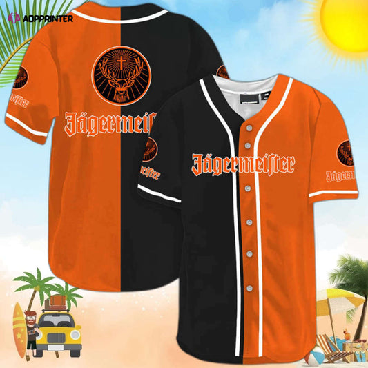 Orange Split Jagermeister Baseball Jersey - Aopprinter