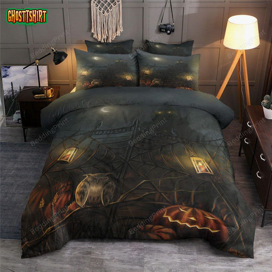 Owl At Halloween Night Bedding Set
