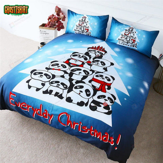 Panda Cartoon Everyday Christmas Bed Sheets Duvet Cover Bedding Set
