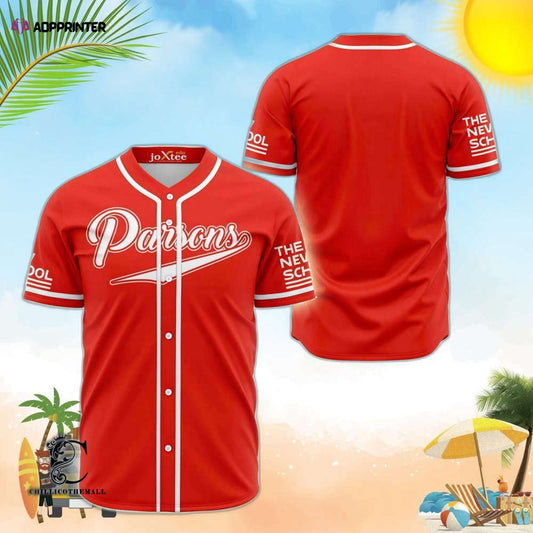 Parsons The New School Red Baseball Jersey - Aopprinter