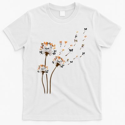 Papillon Dogs Flower Fly Dandelion Dog Mama Dog Lover T-Shirt