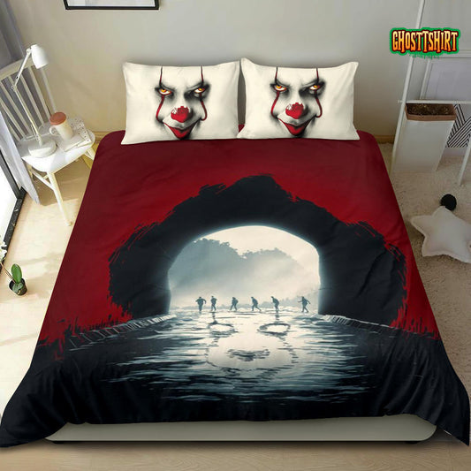 Pennywise Bedding - IT Art Poster - Halloween Bedding Set - Horror Bedding Set