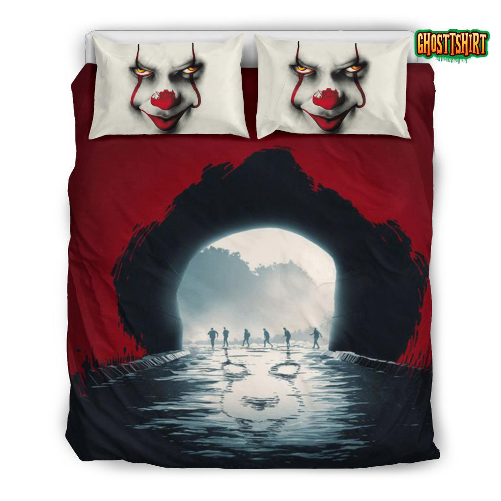 Pennywise Bedding - IT Art Poster - Halloween Bedding Set - Horror Bedding Set
