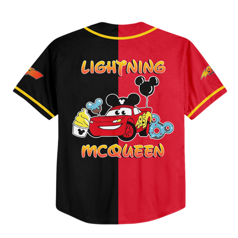 Custom Mickey Lightning McQueen Baseball Jersey - Perfect Disney Birthday Gift for Kids & Baseball Fans - Bafud