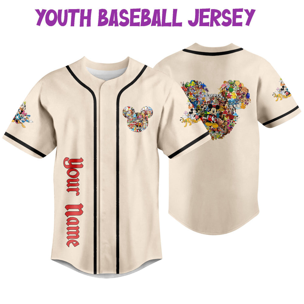 Customize Your Disneyland Experience with Personalized Mickey Head Jersey - Perfect Disney Baseball Sports Gift for Fans! - Bafud