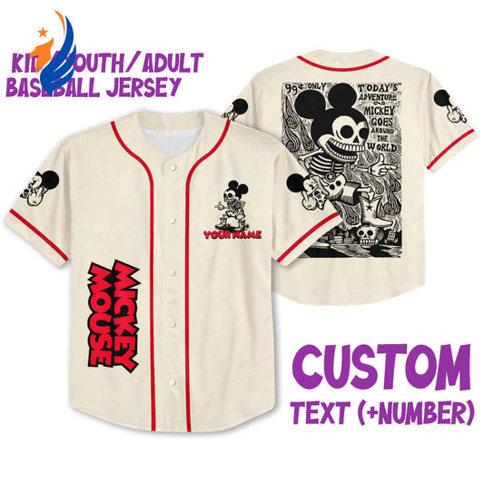 Personalize Mickey Bad Jersey - Disney Baseball Sports Tee Cute Gift for Fans at Magic Kingdom - Birthday - Bafud