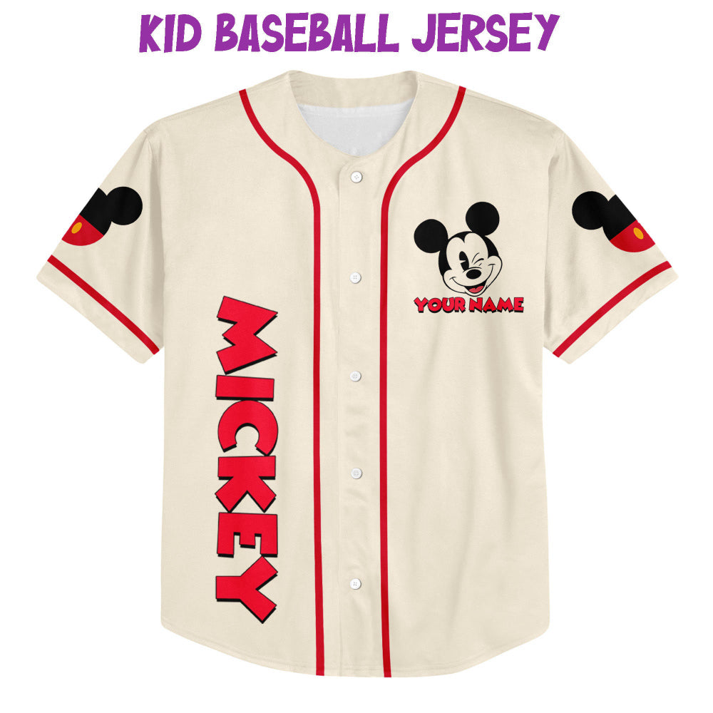 Personalize Jersey Mickey: Disney Baseball Tee for Fans - Cute Gifts Magic Kingdom Birthday Gift - Bafud