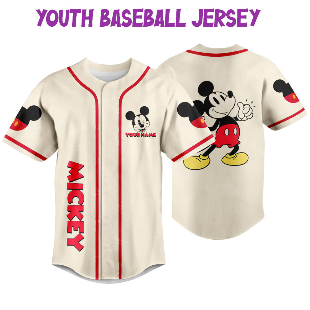 Personalize Jersey Mickey: Disney Baseball Tee for Fans - Cute Gifts Magic Kingdom Birthday Gift - Bafud