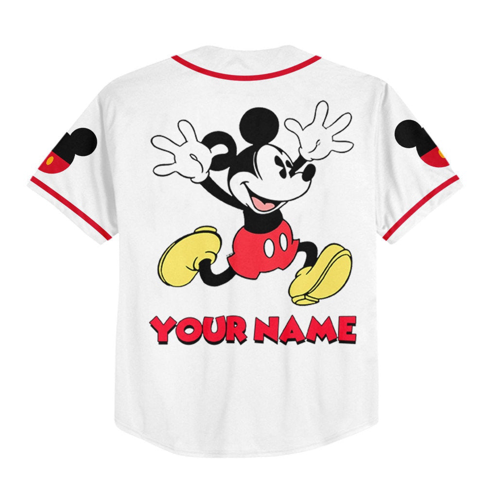 Personalize Mickey Lucky Jersey: Disney Baseball Sports Cute Fan Gifts - Best Birthday Gift - Bafud