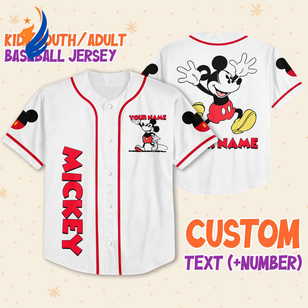 Personalize Jersey Mickey Lucky: Disney Baseball Sports Tee Perfect Gift for Fans & Birthdays - Bafud