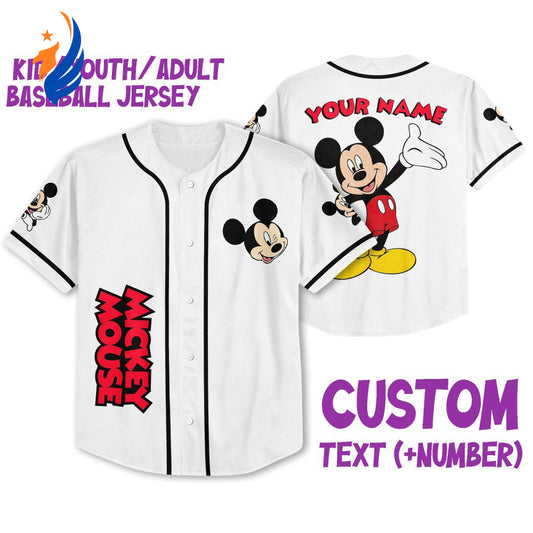 Vintage Disney Mickey Mouse Baseball Jersey: Personalized Cute Gifts for Fans - Bafud