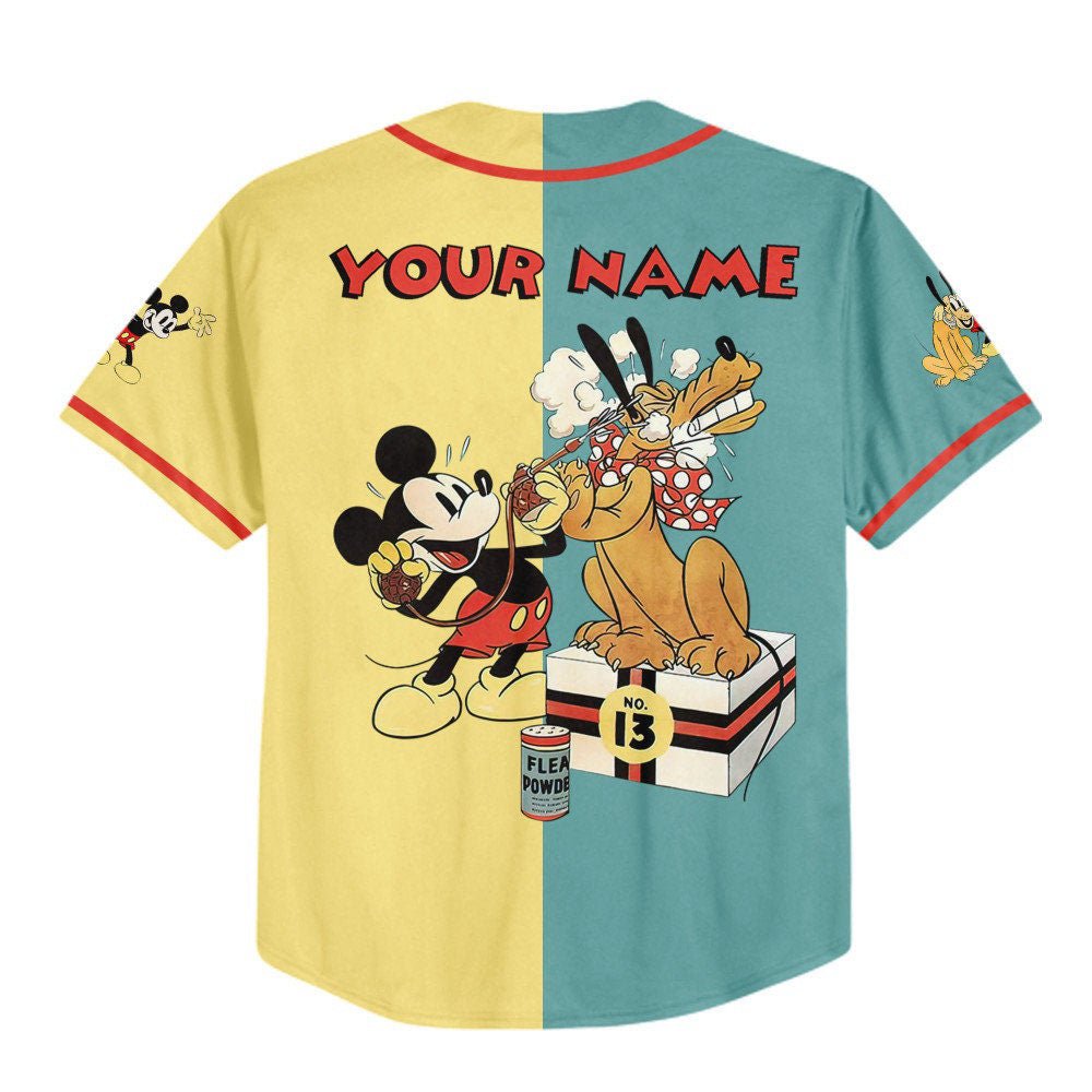 Vintage Disney Mickey Mouse Society Dog Show Baseball Jersey - Cute Gifts for Fans - Bafud