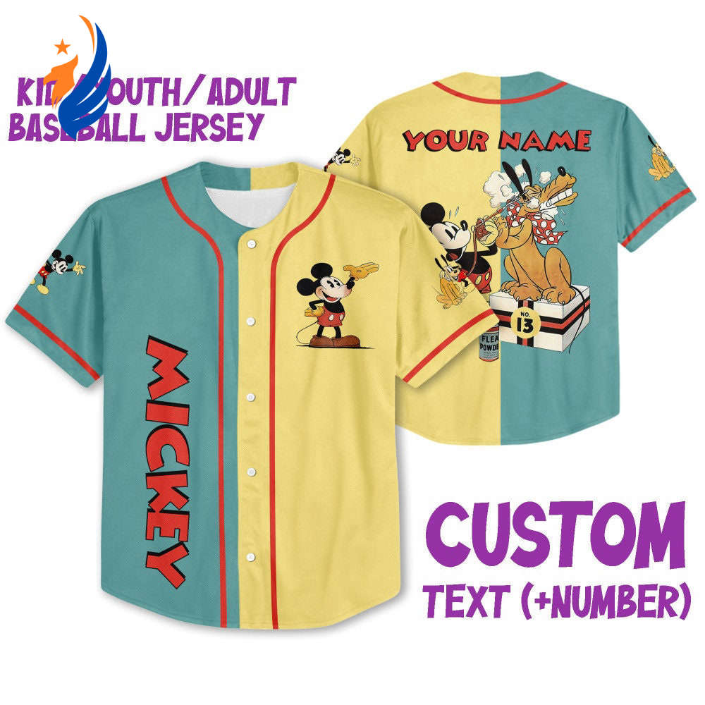 Vintage Disney Mickey Mouse Society Dog Show Baseball Jersey - Cute Gifts for Fans - Bafud