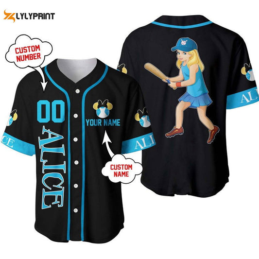 Personalized Alice In Wonderland Disney All Over Print Baseball Jersey - lylyprint.com