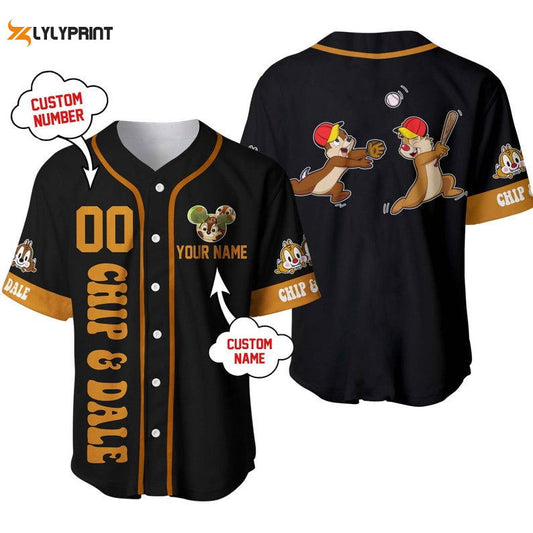 Personalized Chipmunks Chip & Dale Disney Playing Baseball All Over Print Baseball Jersey - lylyprint.com