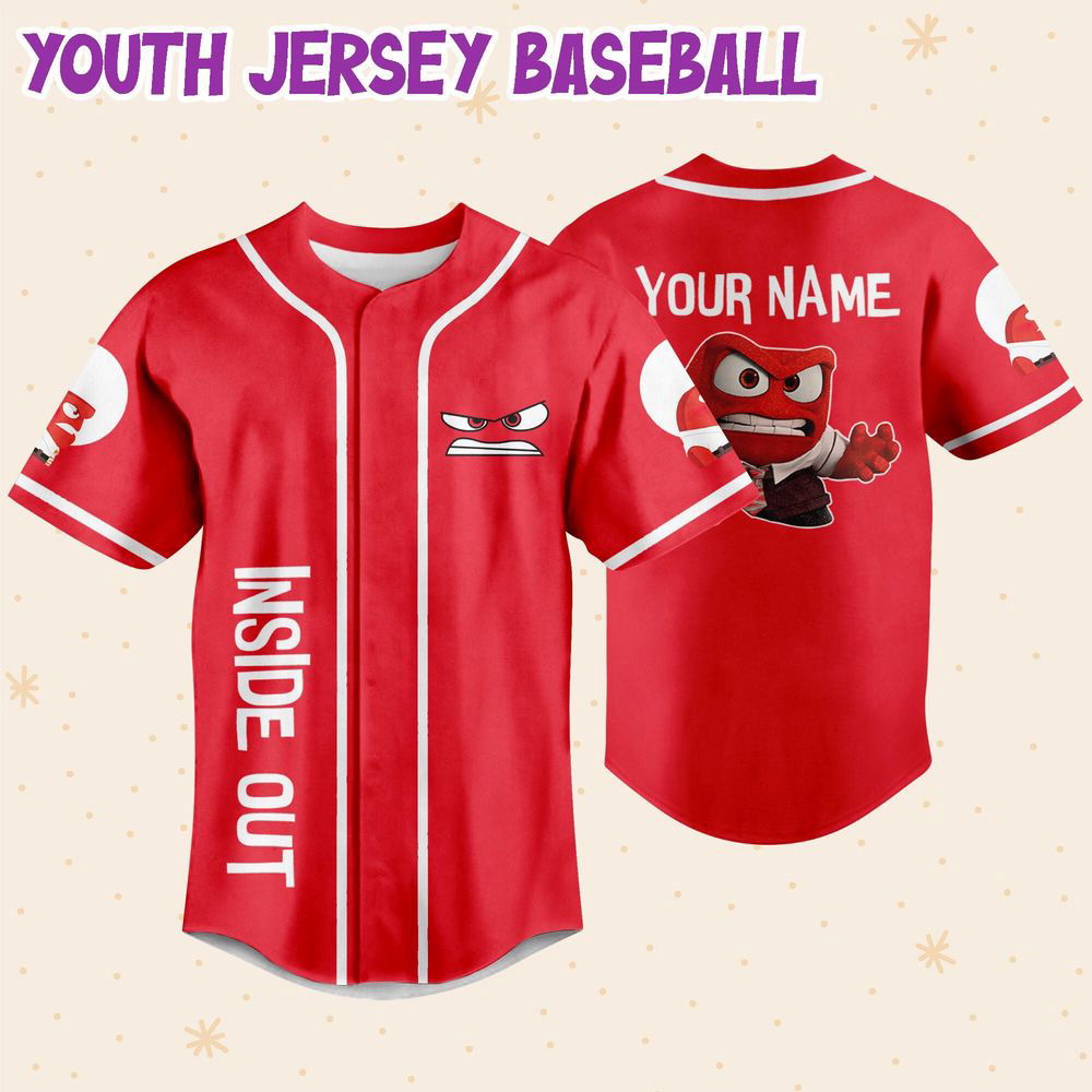Personalized Disney Inside Out Anger Baseball Jersey - lylyprint.com