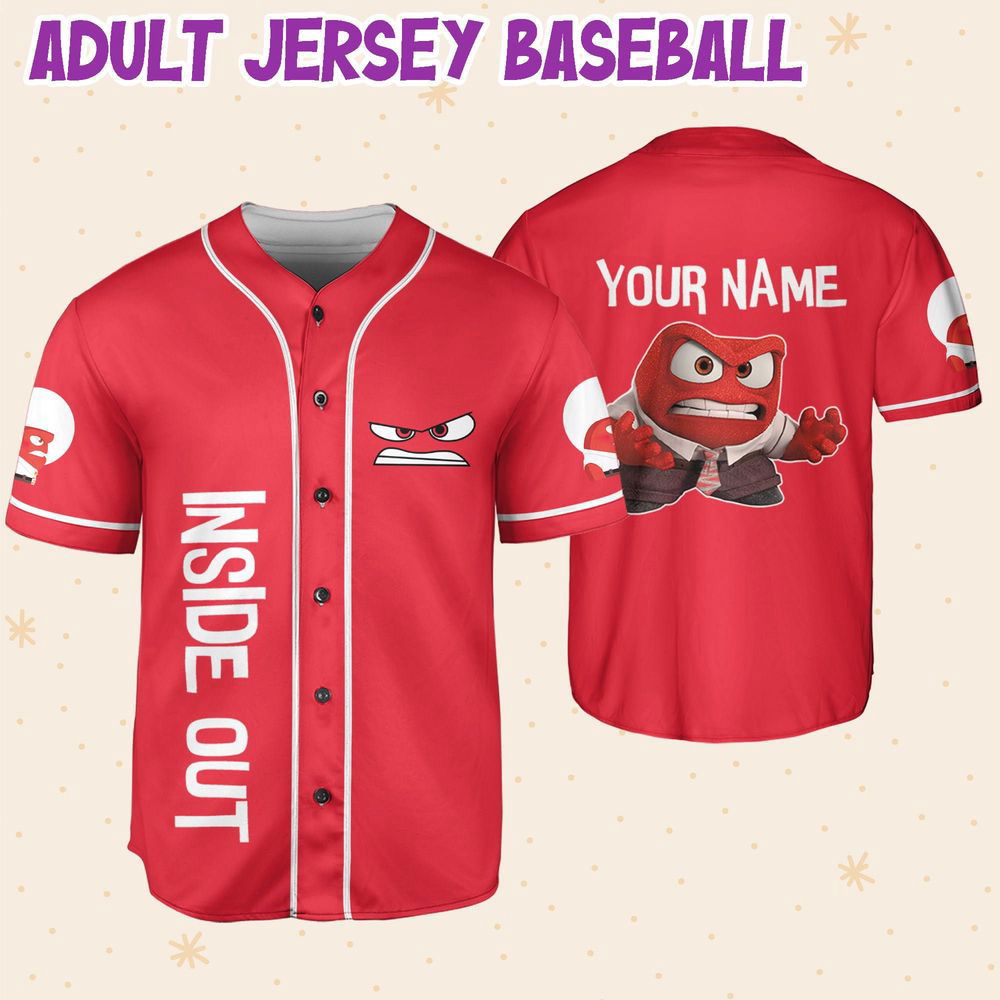 Personalized Disney Inside Out Anger Baseball Jersey - lylyprint.com