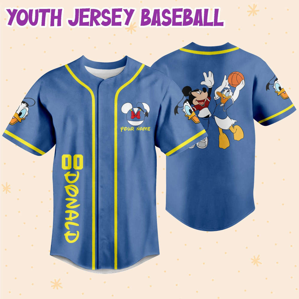 Custom Donald and Mickey Basketball ll Baseball Jersey – Personalized Sports Apparel - Bafud