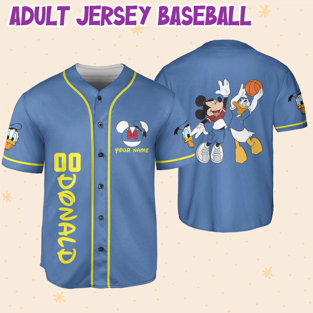 Custom Donald and Mickey Basketball ll Baseball Jersey – Personalized Sports Apparel - Bafud