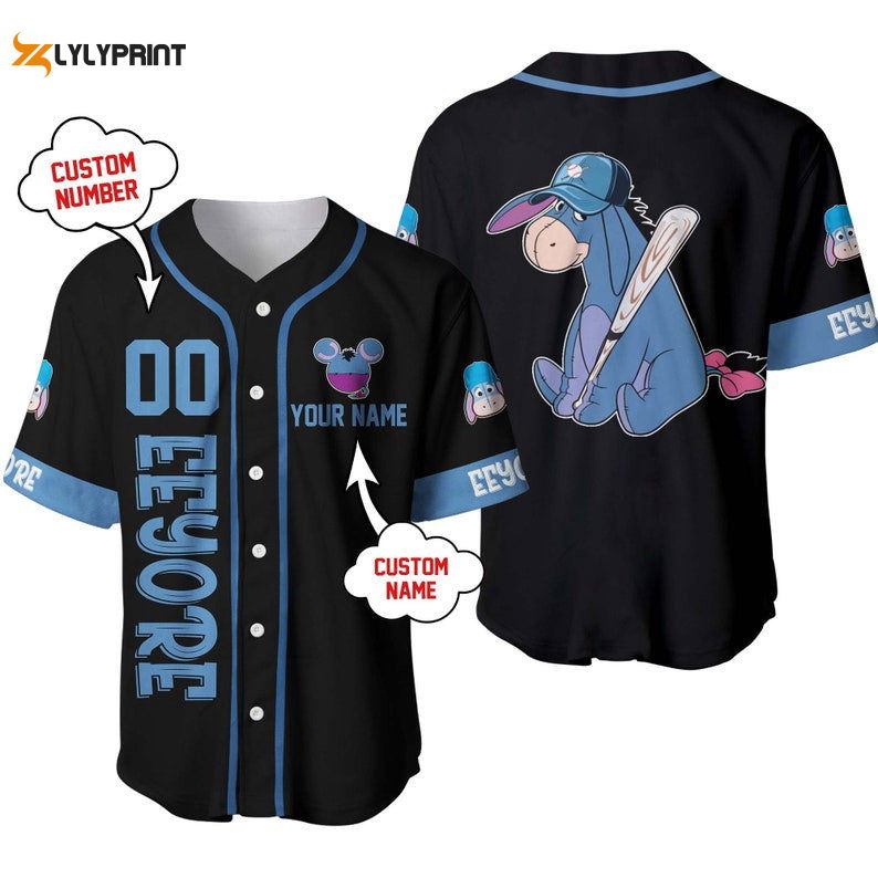 Personalized Eeyore Disney Playing Baseball All Over Print Baseball Jersey - lylyprint.com