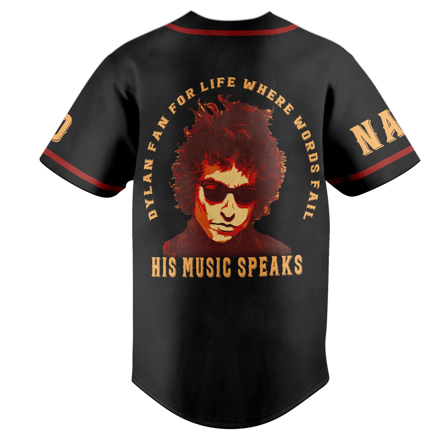 Personalized His Music Speaks Bob Dylan Baseball Jersey
