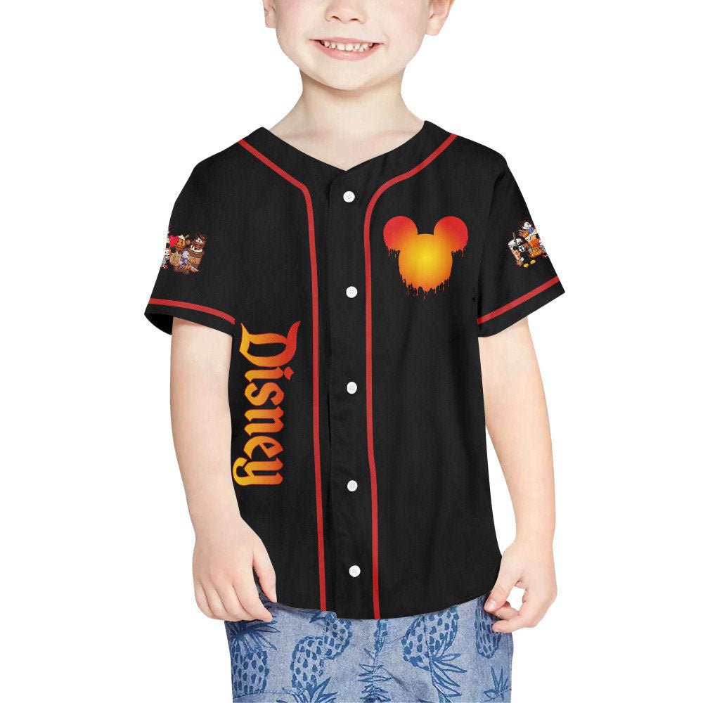 Custom Horror Disney Mickey Mouse Coffee & Baseball Jersey - Perfect Gifts for Disney Fans - Bafud