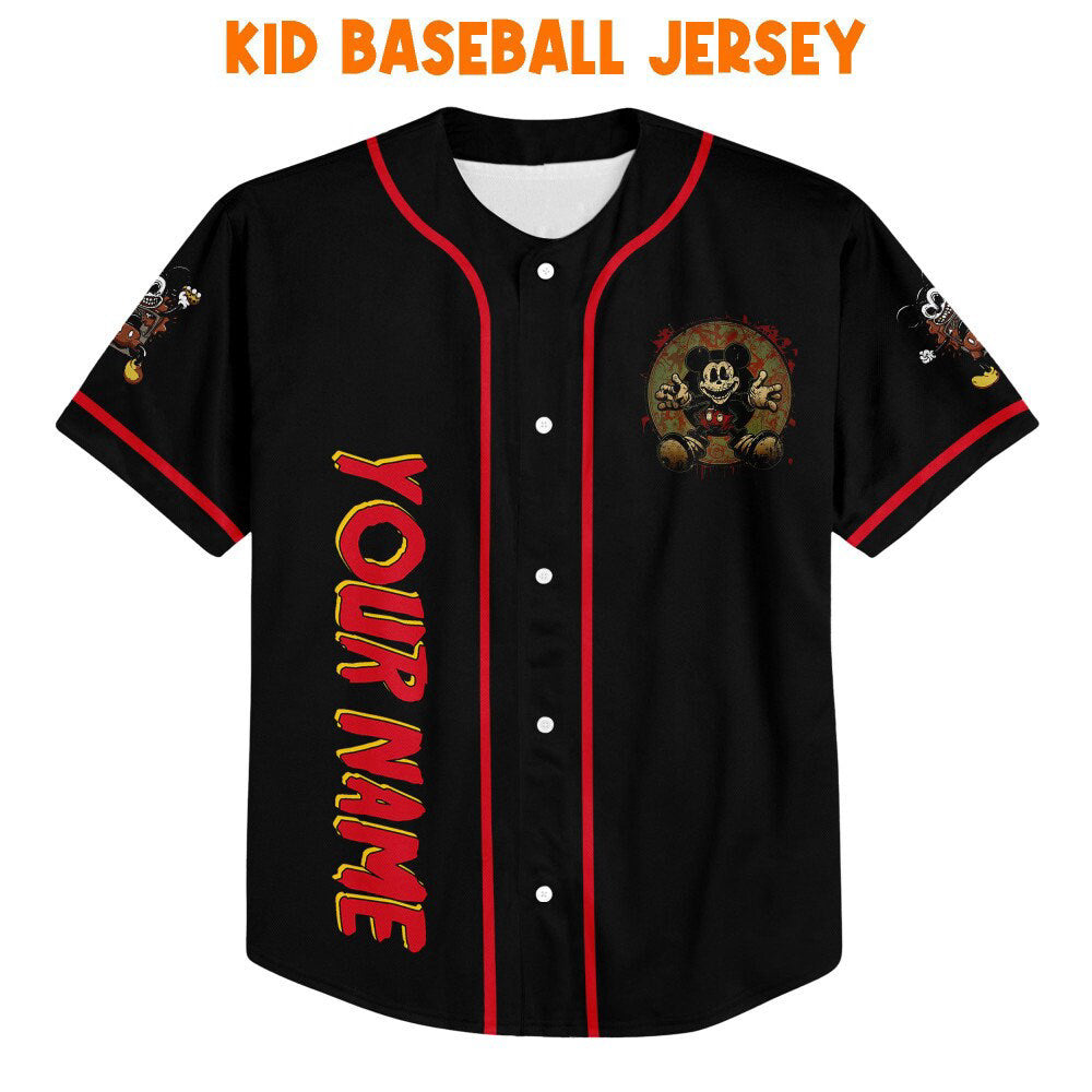 Personalized Horror Disney Mickey Zombie Mouse Tempest: Disney Baseball Jersey for Fans - Cute Custom Gifts - Bafud