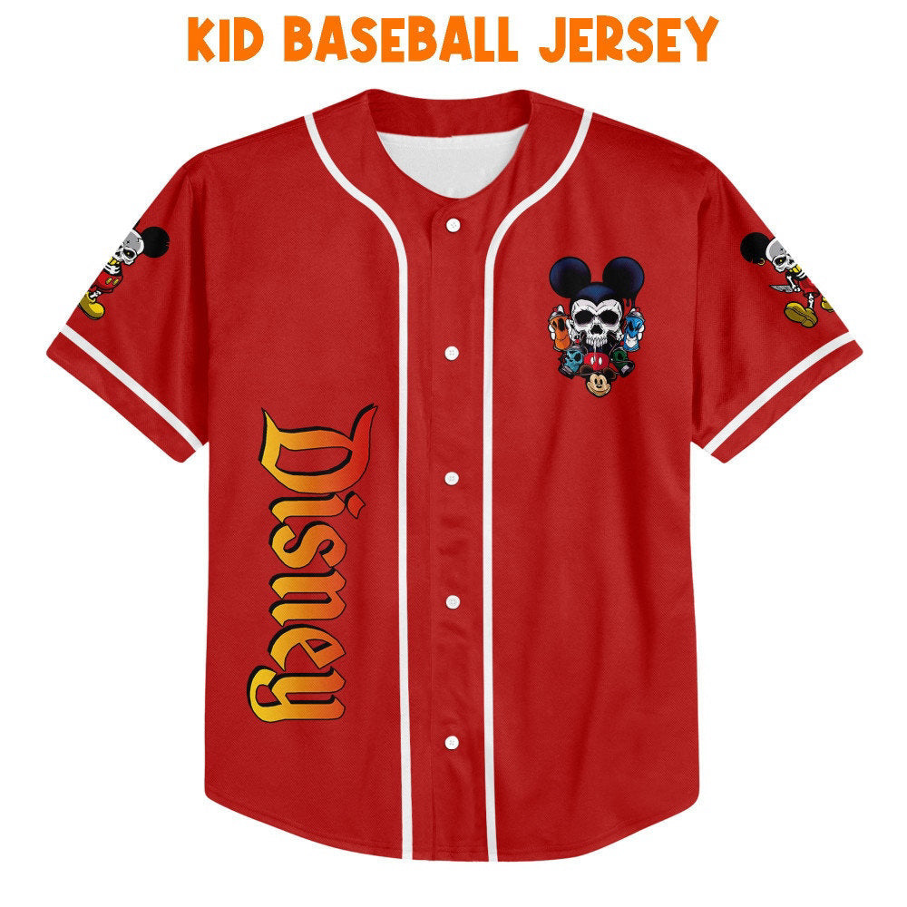 Personalized Horror Disney Scary Mickey Mouse Skull - Baseball Jersey for Fans - Cute Disney Gifts - Bafud