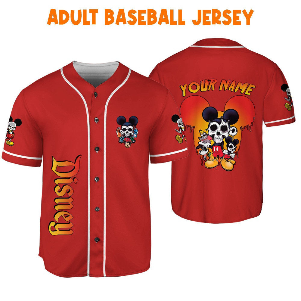 Personalized Horror Disney Scary Mickey Mouse Skull - Baseball Jersey for Fans - Cute Disney Gifts - Bafud
